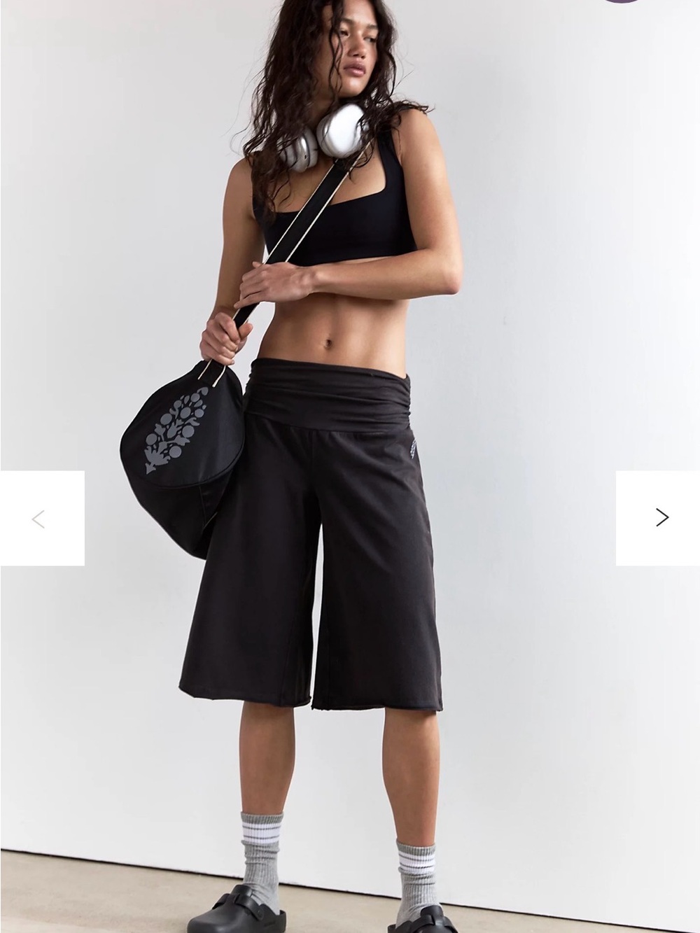 Free People Movement Black Wide-Leg Yoga Culotte Pants Large